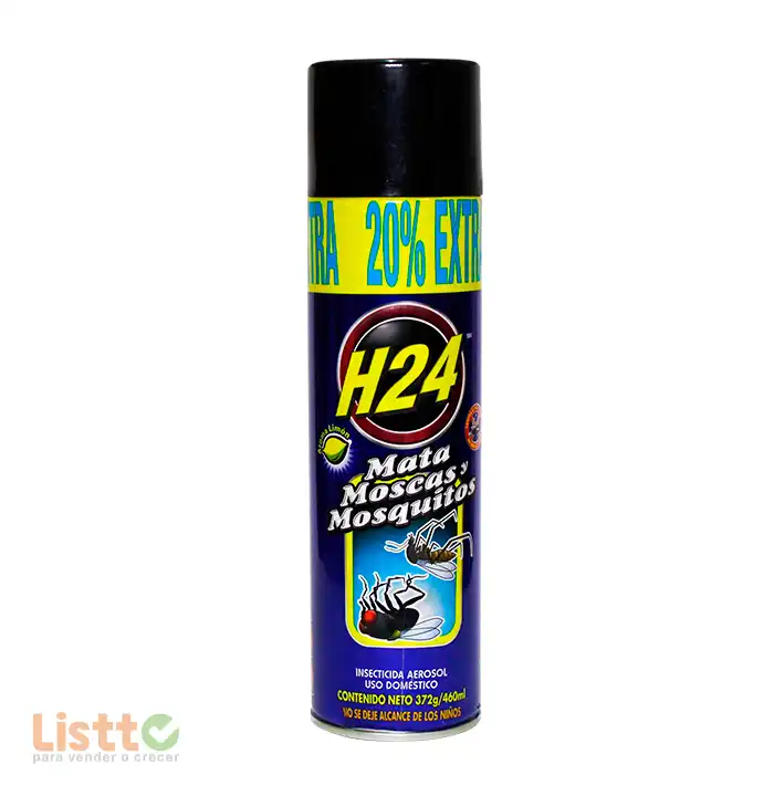 Insecticida H-24 Mata Moscas y Mosquitos Aerosol 309 Gr.