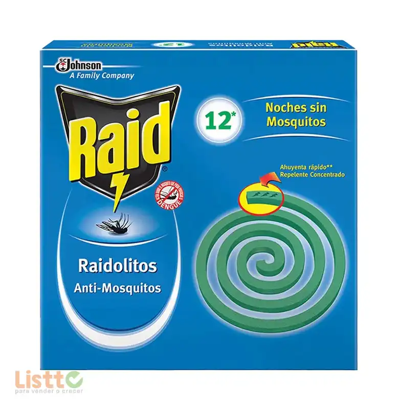Insecticida Raidolitos Espiral 10 Pz.