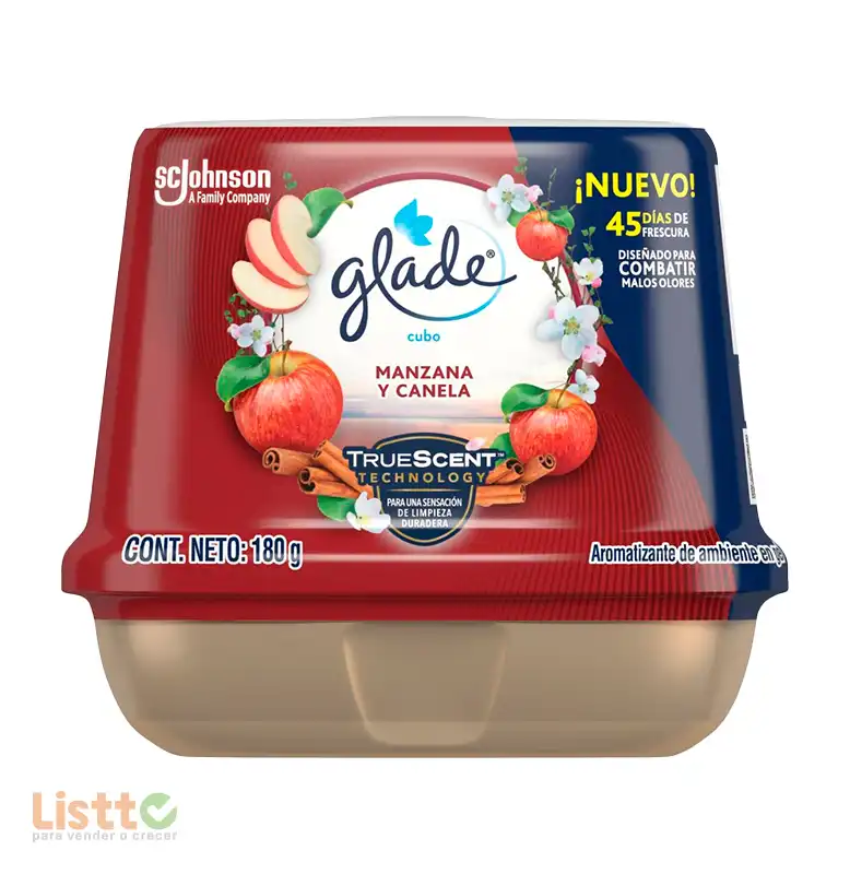 Aromatizante Glade Manzana Canela Cubo 180 Gr.