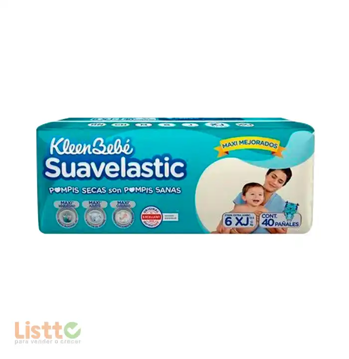 Pañal Kleen Bebe Suavelastic Extra Extrajumbo 40 Pz.