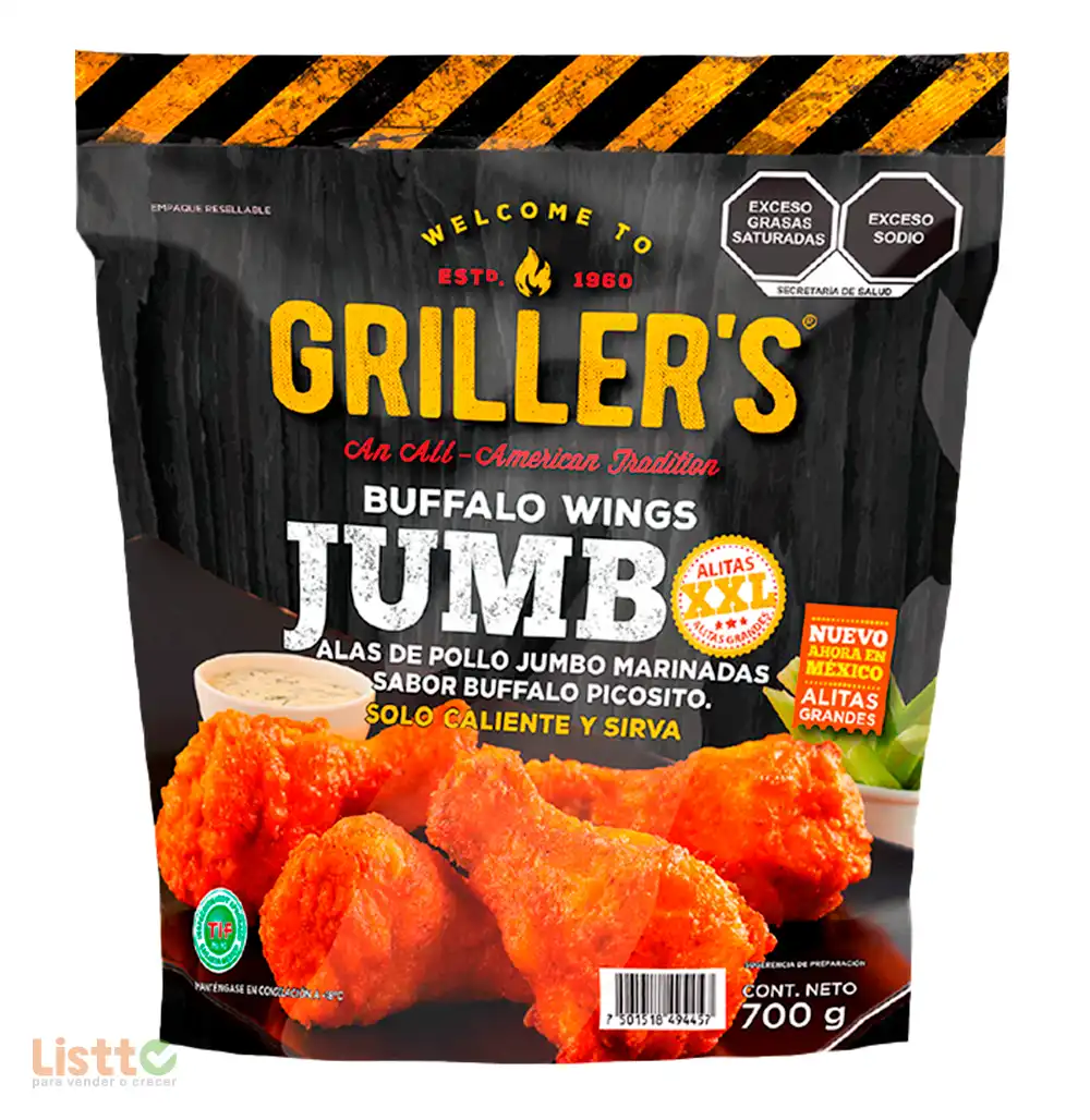 Alitas Grillers Buffalo 700 Gr.