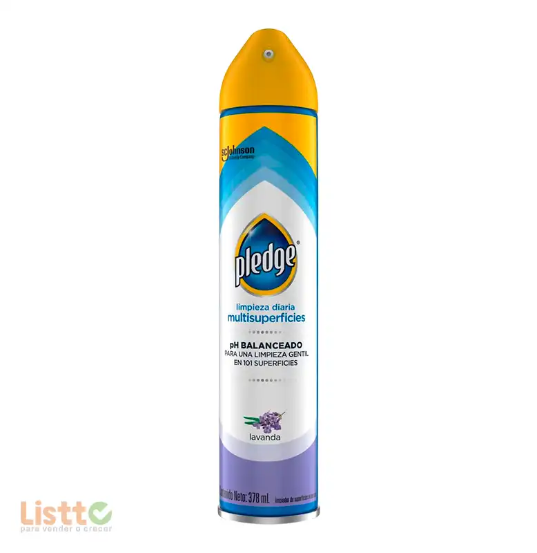 Limpiador Pledge Multisuperficies Lavanda Aerosol 378 Ml.