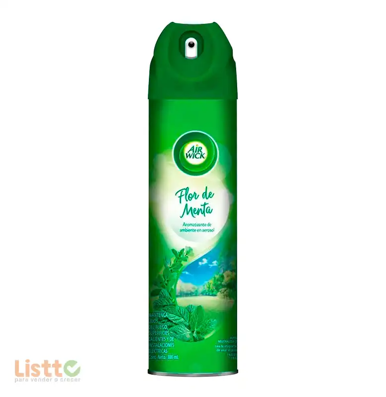 Aromatizante Air Wick Flor de Menta Aerosol 300 Gr.