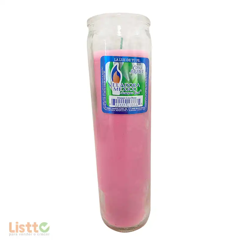 Veladora México Lisa Rosa Con Aroma pz.