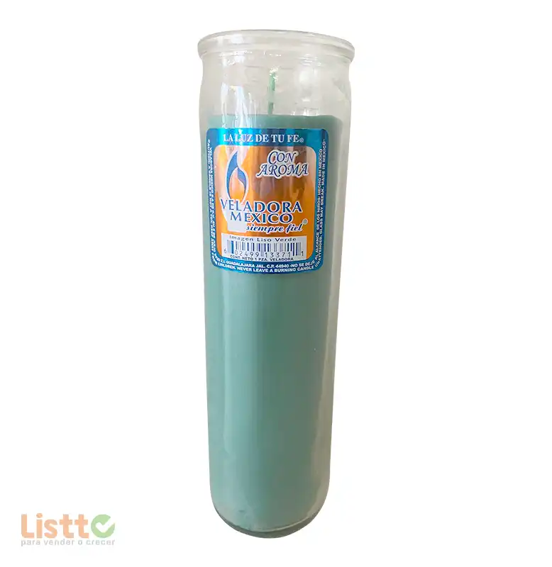 Veladora México Lisa Verde Con Aroma pz.