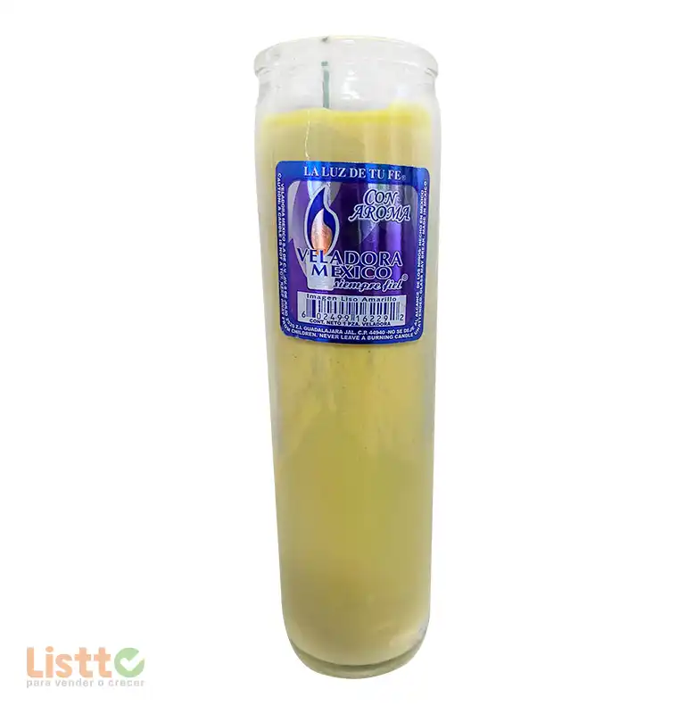 Veladora México Lisa Amarillo Con Aroma pz.