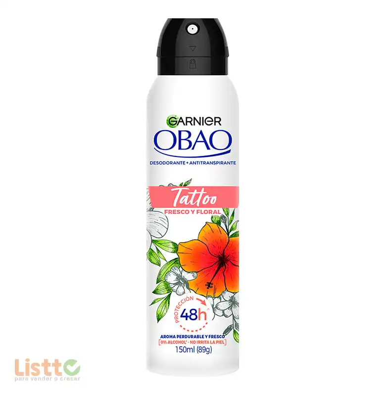 Desodorante Obao Mujer Tatto Fresco Y Floral Aerosol 150 ml