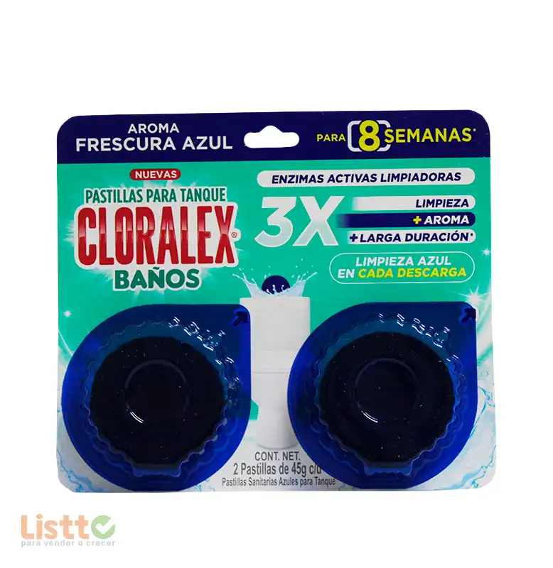 Pastilla Sanitaria Cloralex Baños Frescura Azul 2/45 Gr.