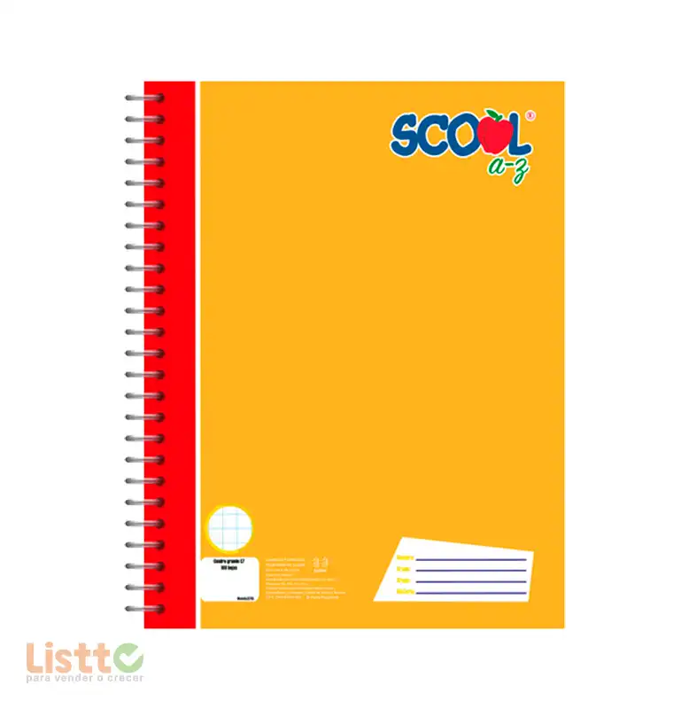 Cuaderno Scool Profesional Cuadro Grande 100 Hojas.