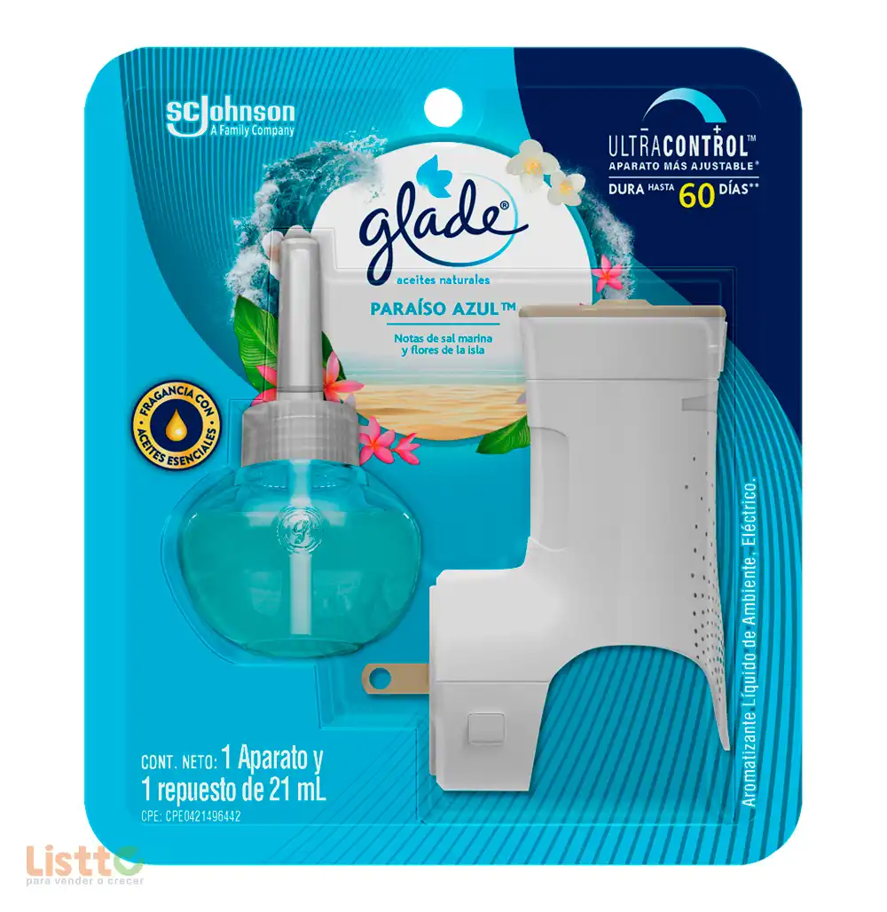 Aromatizante Glade Paraiso Azul 21 ML+ Aparato
