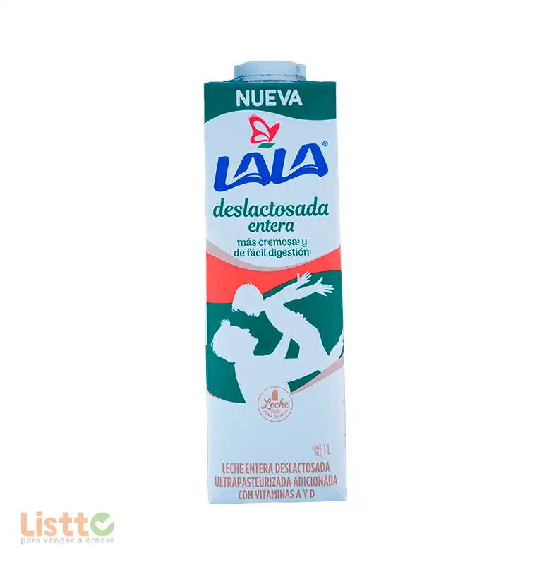Leche Lala Ultra Pasteurizada Entera Deslactosada 1 Lt.