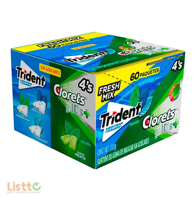 Chicle Trident Fresh Mix 60/4 pz.