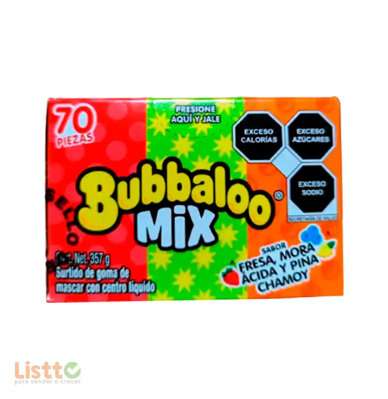 Chicle Bubbaloo Extreme Mix 70 pz.