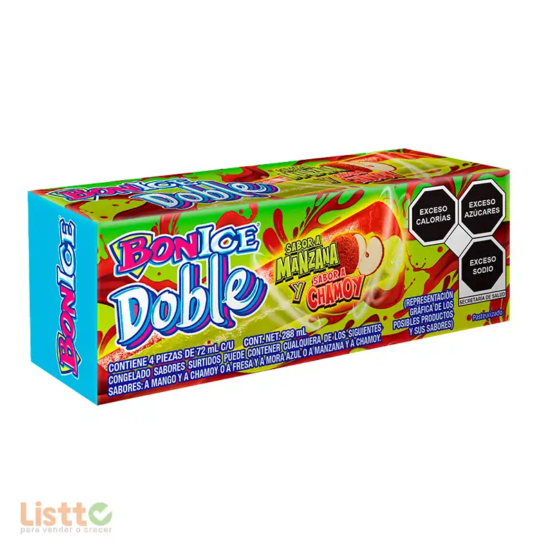Bon Ice Doble Surtido Chamoy 4 Pz.