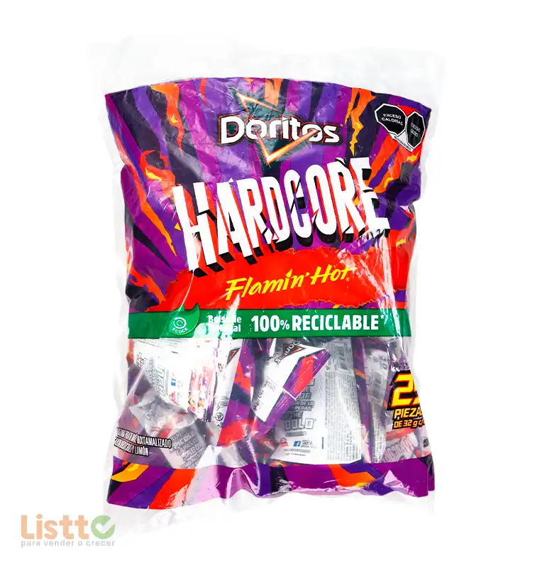 Sabritas Doritos Hardcore Flamin Hot 25 Pz.