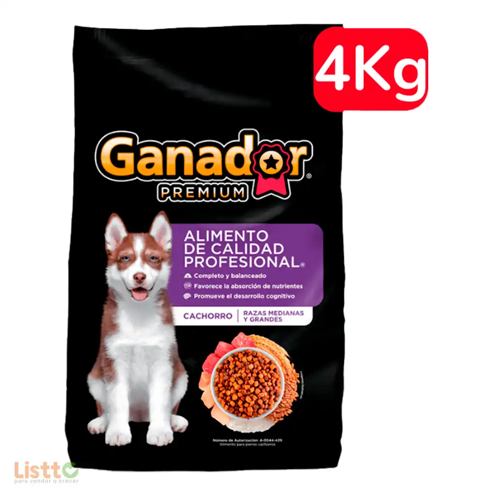 Alimento Ganador Premium Cachorro 4 kg