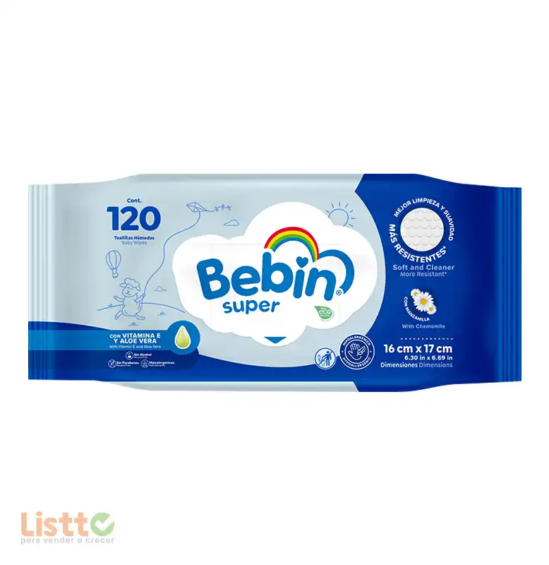 Toallitas Humedas Bebín Super 120 Pz.