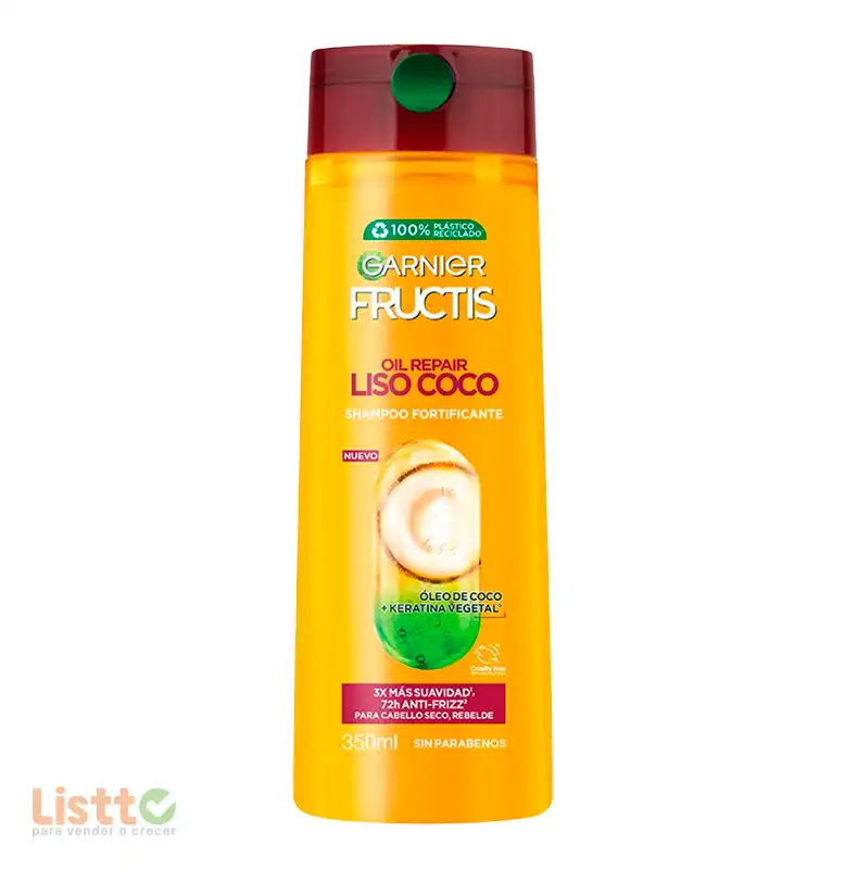 Shampoo Garnier Fructis Liso Coco 350 Ml.