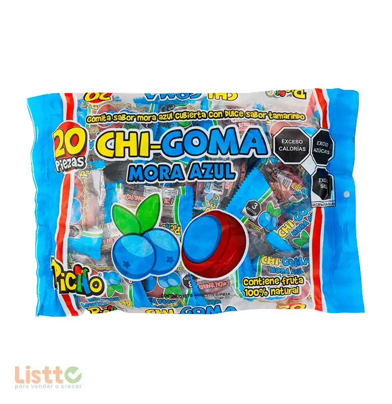 Goma Picao Chigoma Mora Azul 20 pz