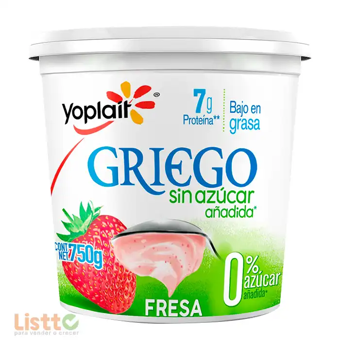 Yoghurt Yoplait Griego Fresa 0% Azucar 750 Gr.