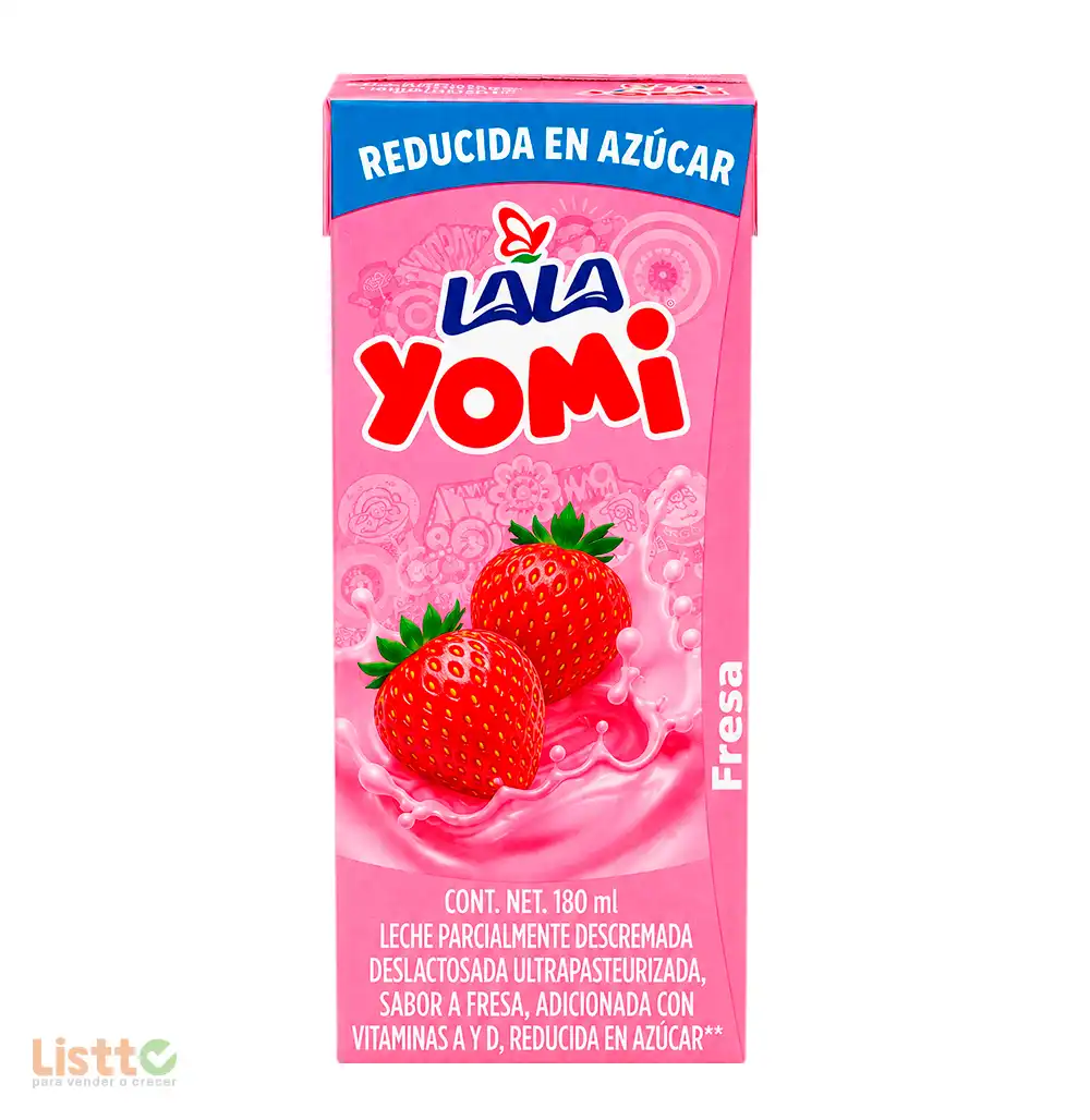 Leche Lala Yomi Fresa Reducida En Azúcar 180 ML.