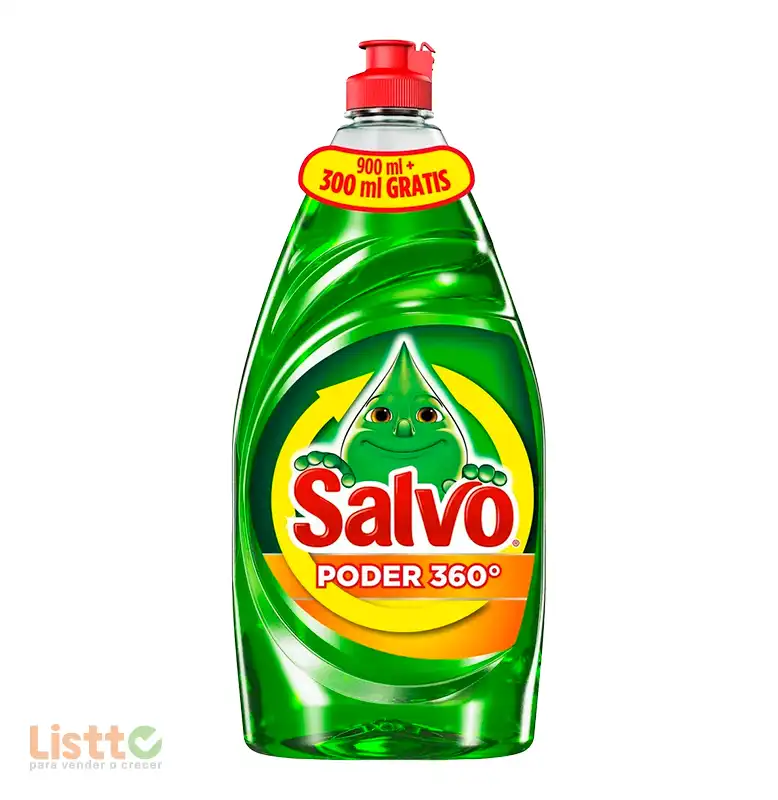 Detergente Salvo Poder 360 liquido 900 ML+300 ML GRATIS