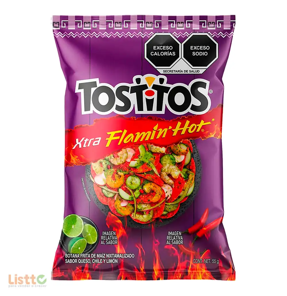 Sabritas Tostitos Xtra Flamin Hot 55 gr.