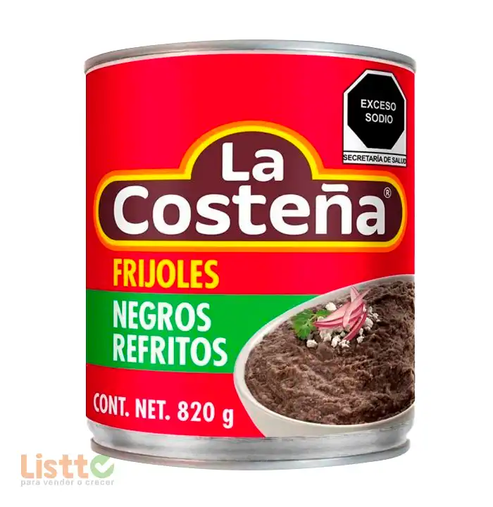 Frijol Negro Refrito La Costeña 820 gr.