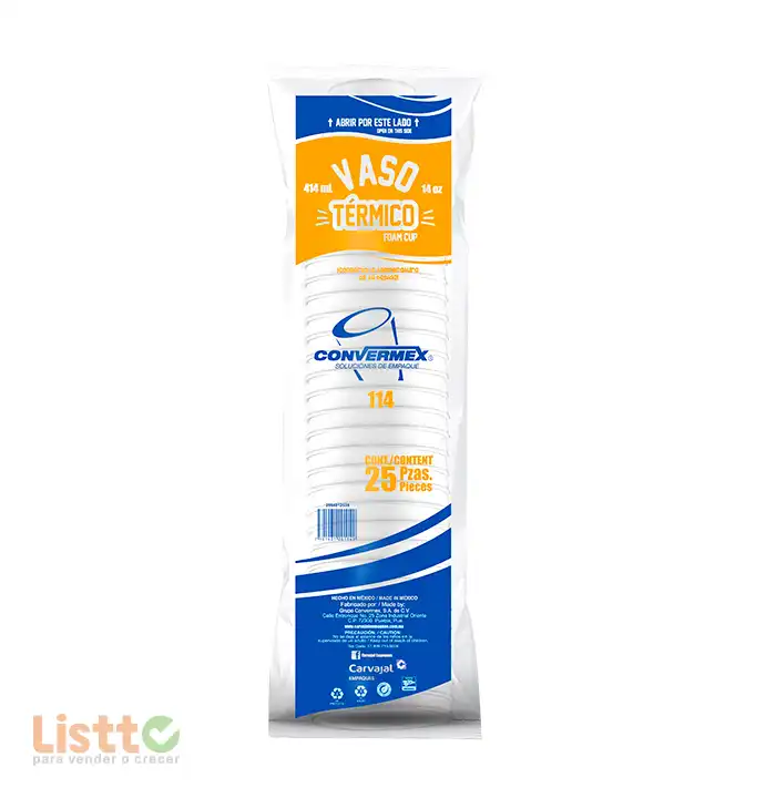 Vaso Térmico Convermex Número 114 25 pz.