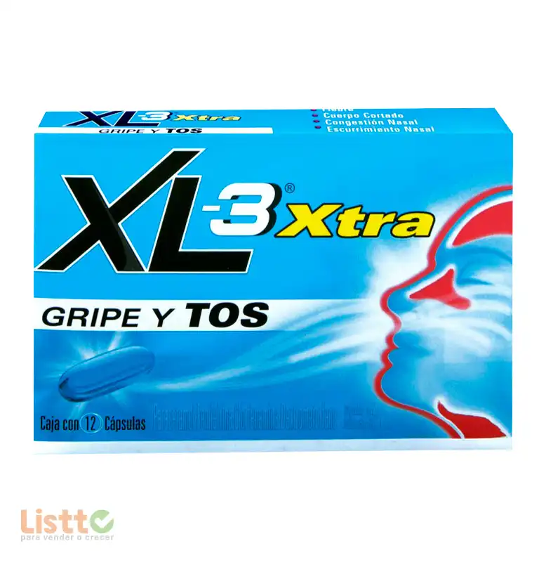 XL-3 Xtra Gripa y Tos Cápsulas 12 pz.