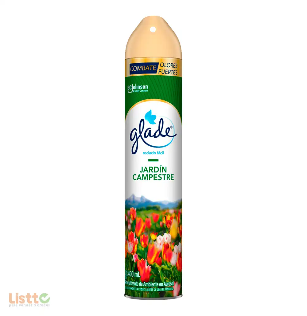 Aromatizante Glade Jardín Campestre Aerosol 400 ml.