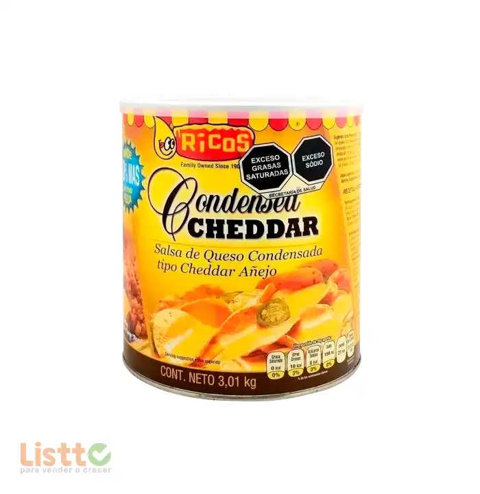 Aderezo para Nachos Ricos Cheddar 3.03 kg.