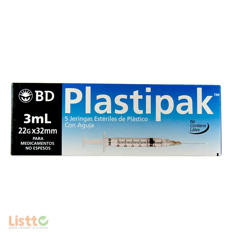 Jeringa Negra 3 ml. 22x32 5 pz.