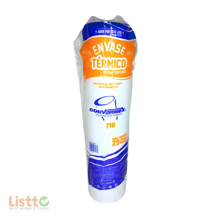 Vaso Térmico Convermex Número 716 25 pz.